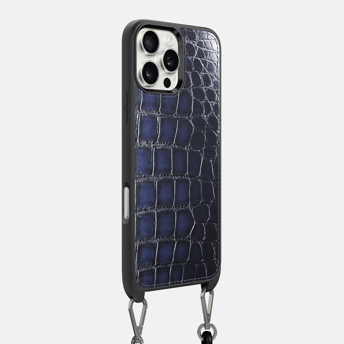 Havana-Blue iPhone 16 Pro Max Crossbody Sport Case Patina Alligator -2 | Havana-Blue
