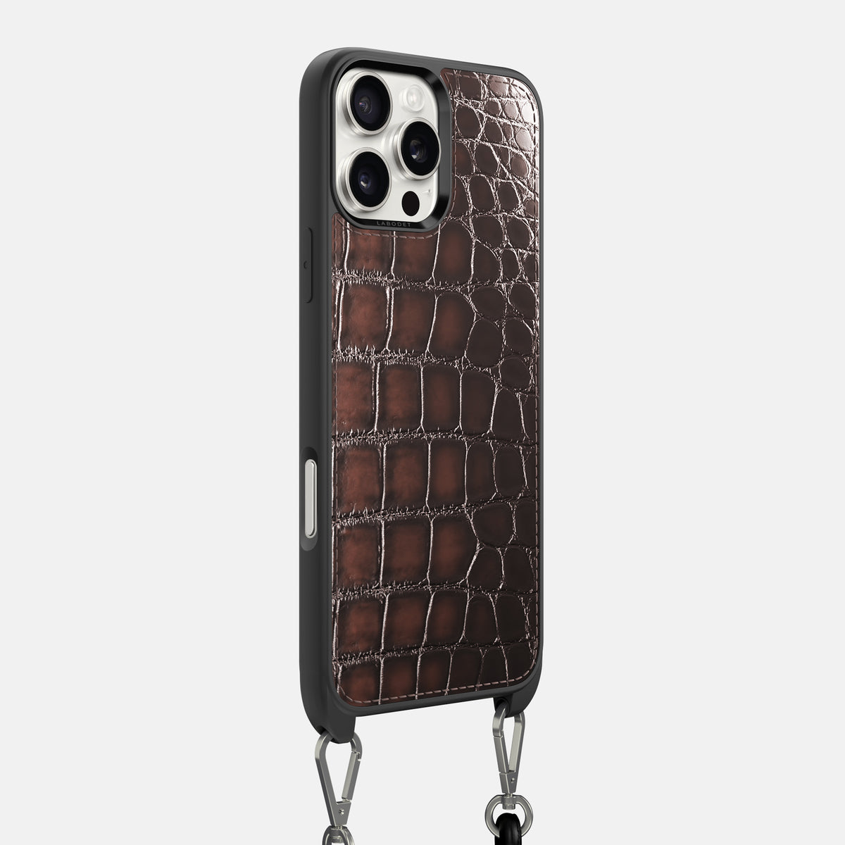 Havana-Brown iPhone 16 Pro Max Crossbody Sport Case Patina Alligator -2 | Havana-Brown