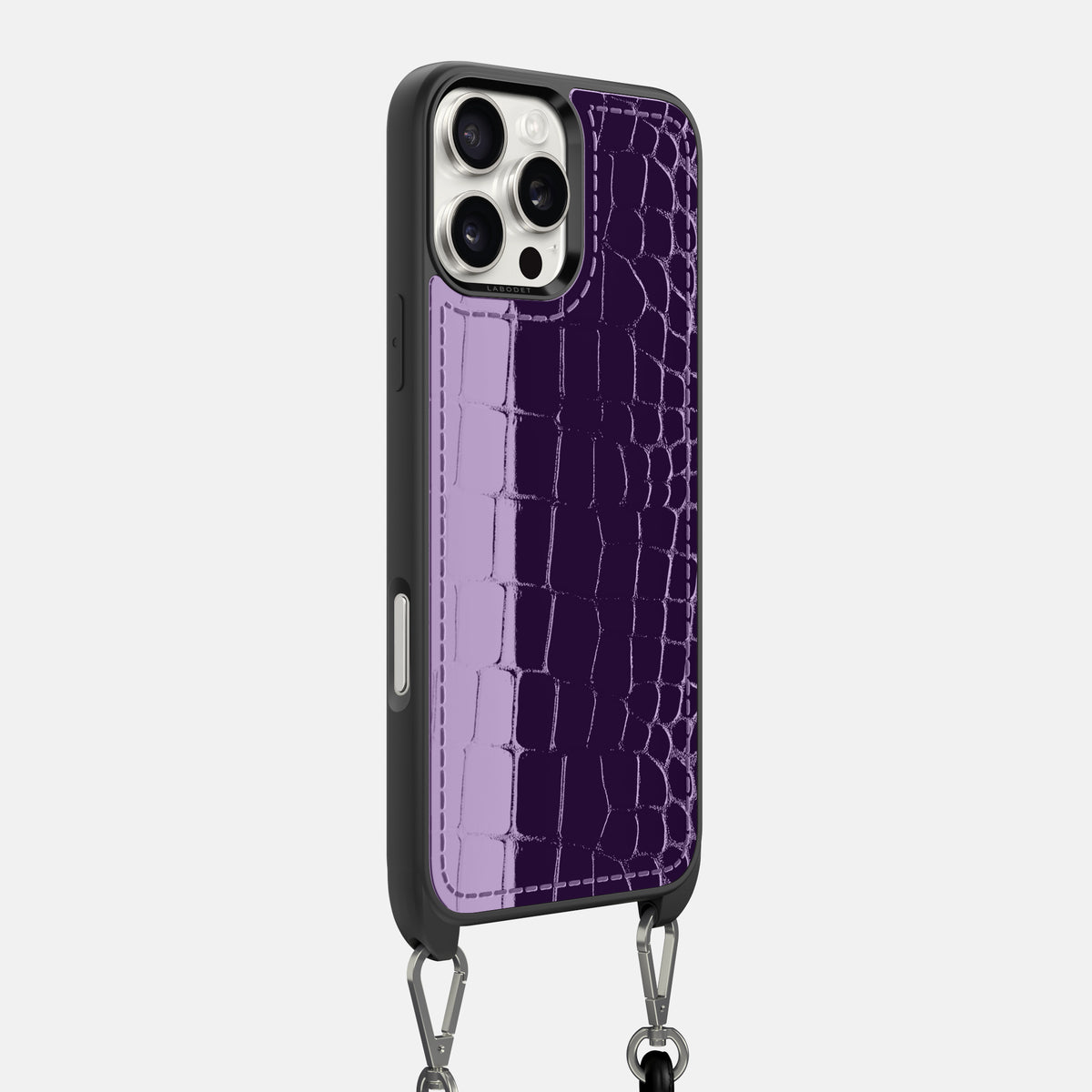 Purple iPhone 16 Pro Max Crossbody Sport Case Shiny Alligator -2 | Purple