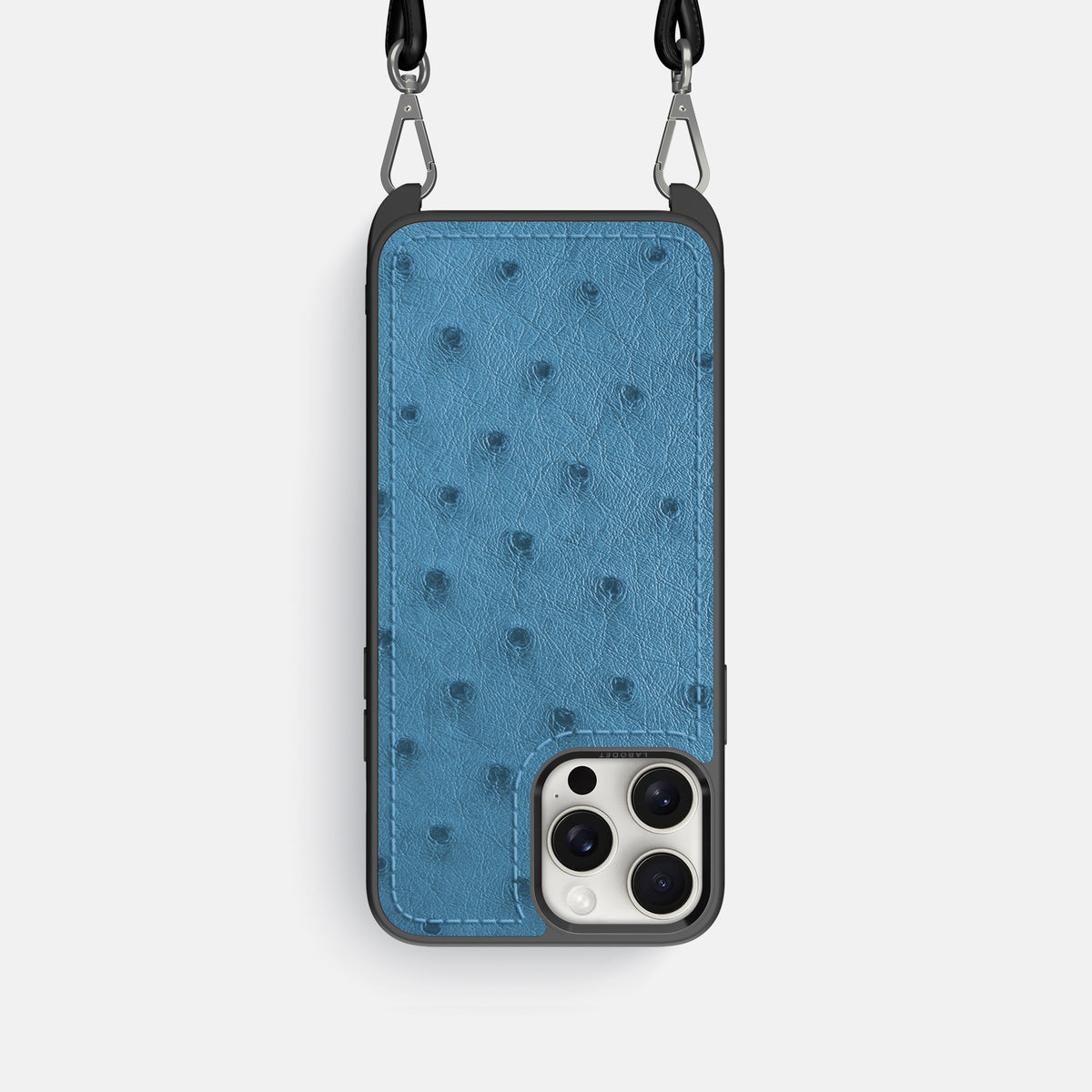 Blue Jeans iPhone 16 Pro Crossbody Case Ostrich -1 | Blue-Jeans