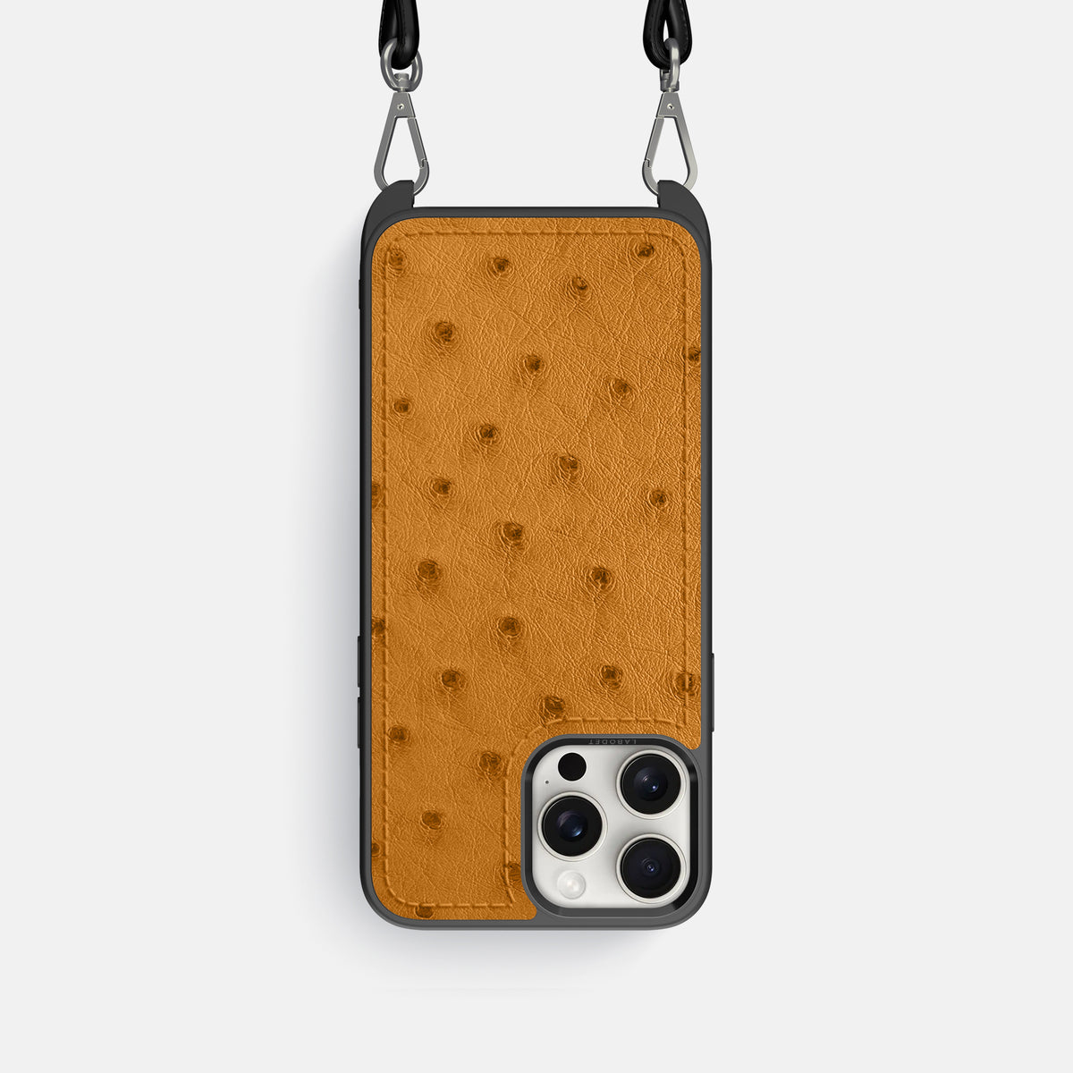 Chestnut iPhone 16 Pro Crossbody Case Ostrich -1 | Chestnut