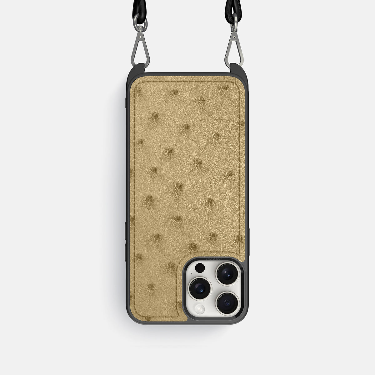 Desert-Sand iPhone 16 Pro Crossbody Case Ostrich -1 | Desert-Sand