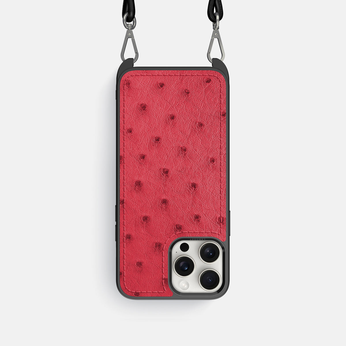 Red iPhone 16 Pro Crossbody Case Ostrich -1 | Red
