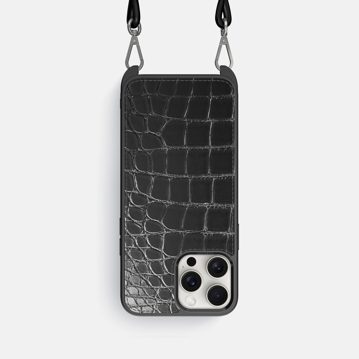 Havana-Black iPhone 16 Pro Crossbody Sport Case Patina Alligator -1 | Havana-Black
