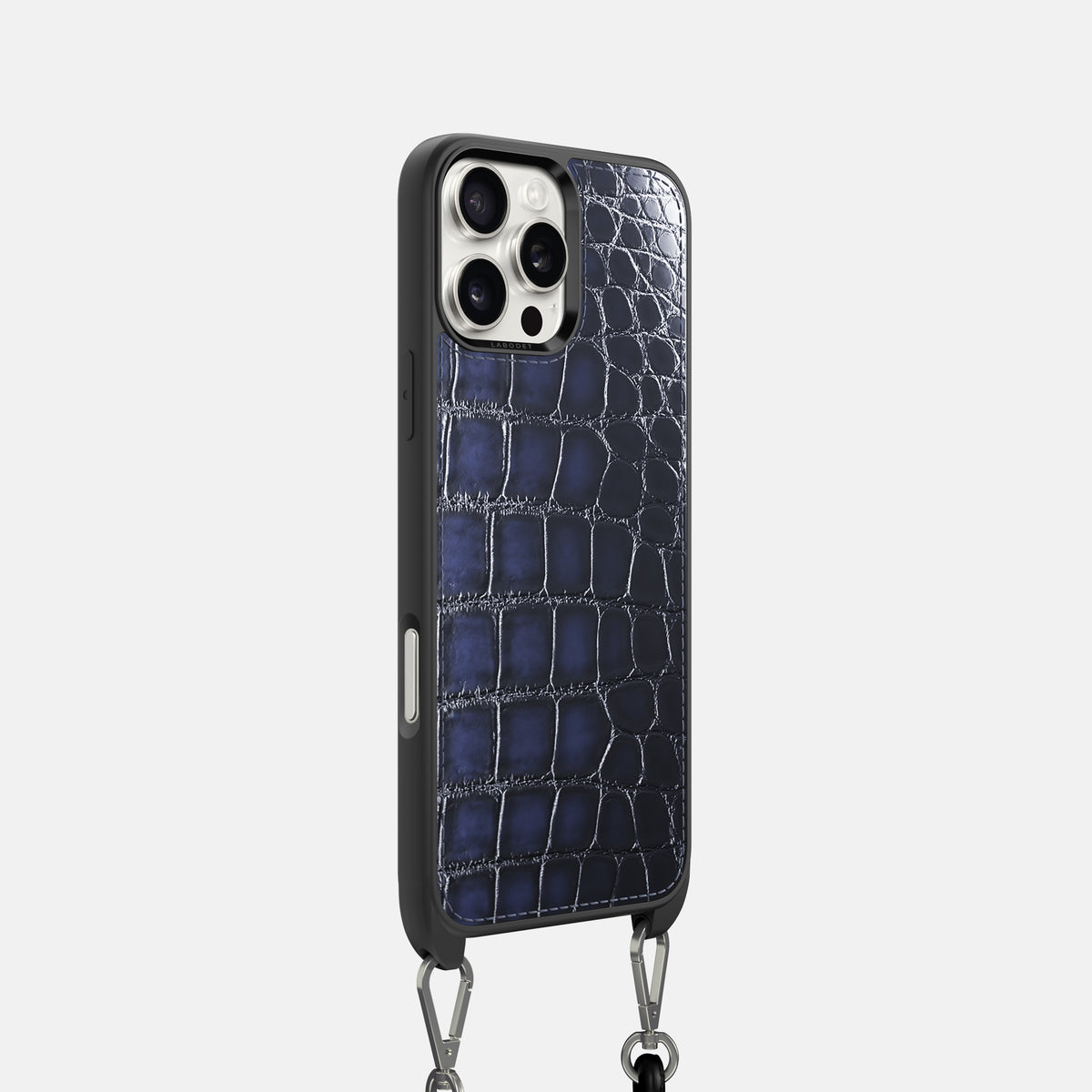 Havana-Blue iPhone 16 Pro Crossbody Sport Case Patina Alligator -2 | Havana-Blue