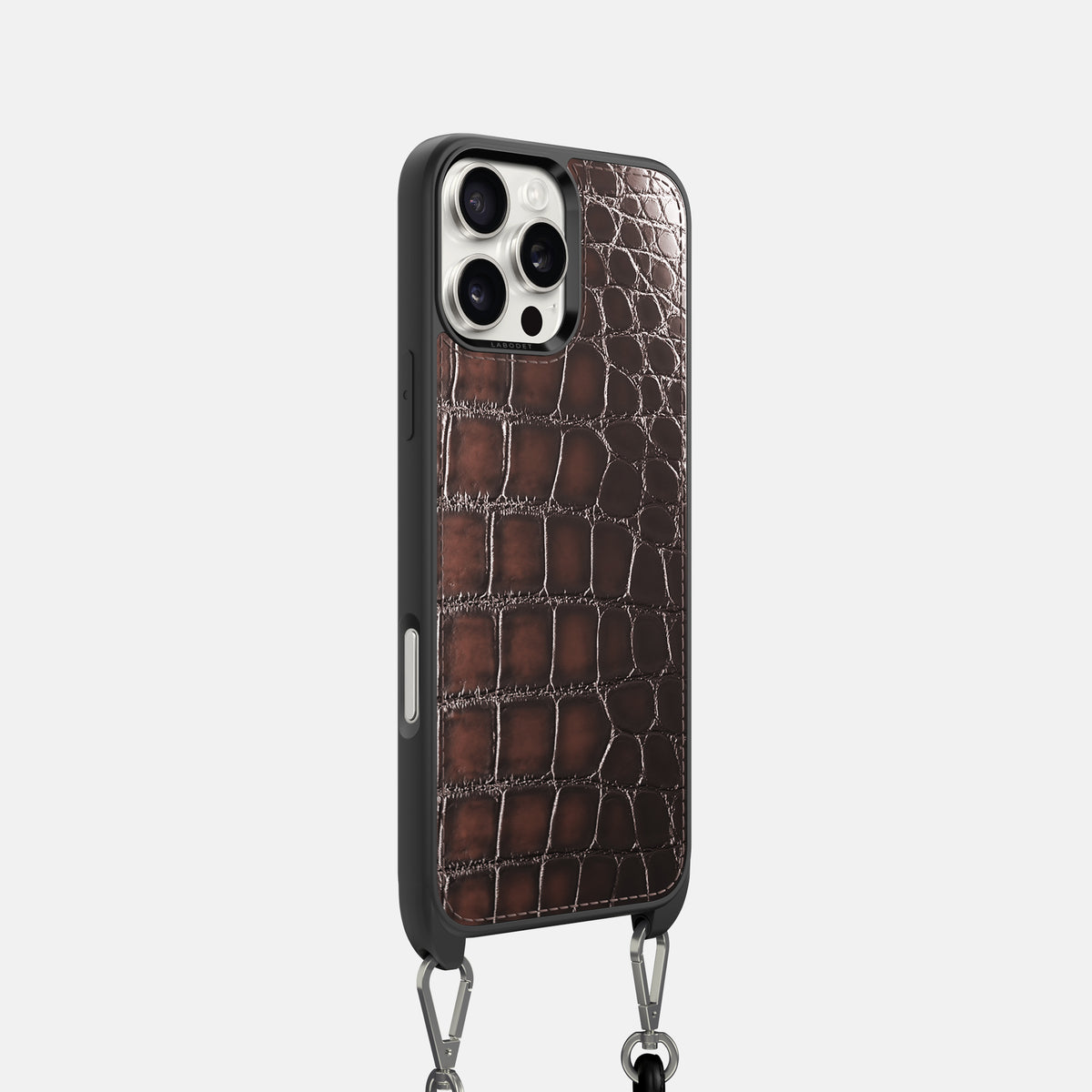 Havana-Brown iPhone 16 Pro Crossbody Sport Case Patina Alligator -2 | Havana-Brown