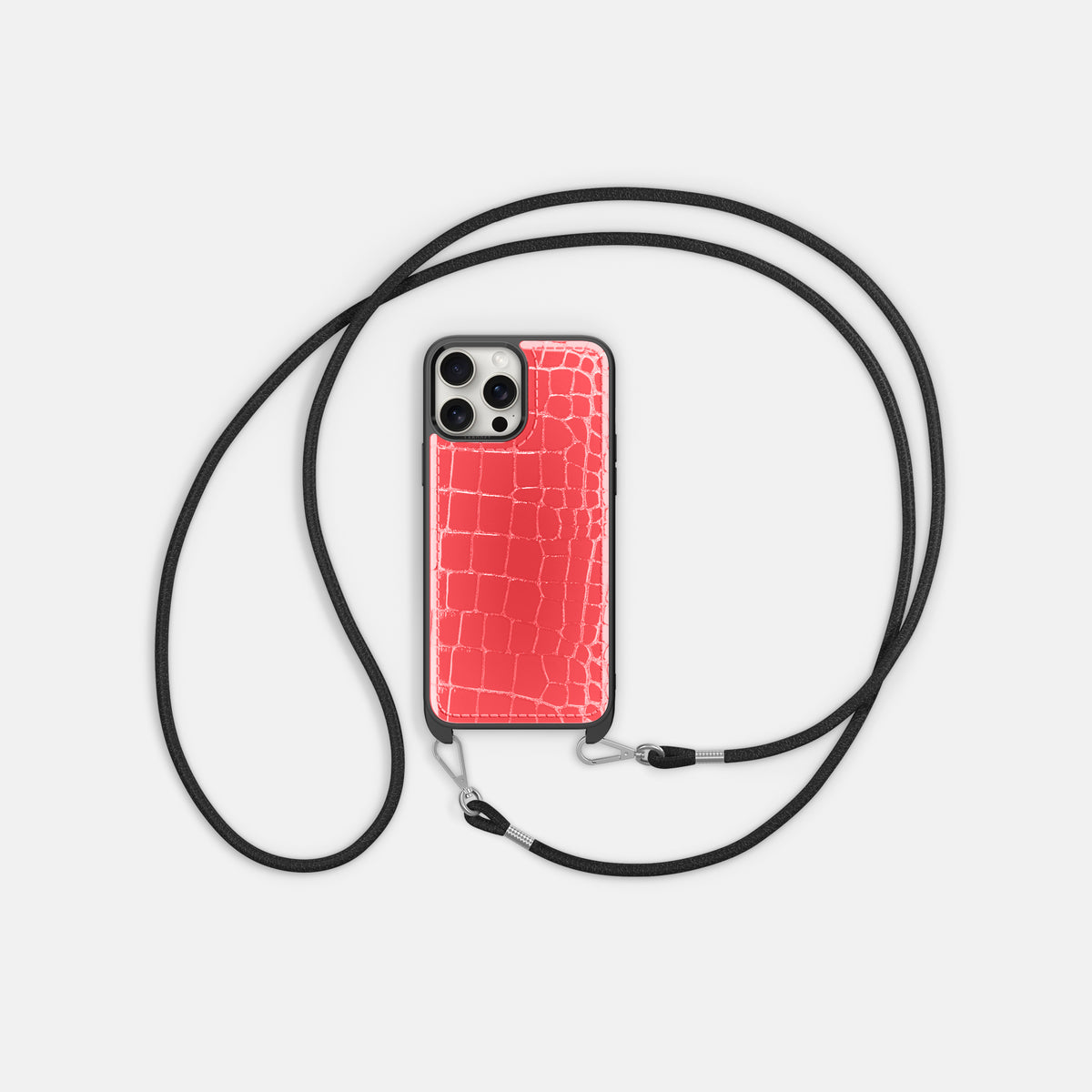 Papaya iPhone 16 Pro Crossbody Sport Case Shiny Alligator -6 | Papaya