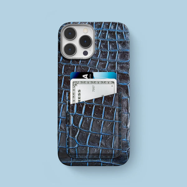 Double Card Case 1/1 Cosmic Blue For iPhone 15 Pro Max In Alligator