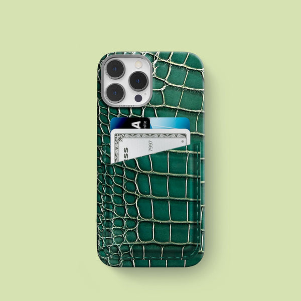 Double Card Case 1/1 Gardens Of Babylon For iPhone 15 Pro In Alligator