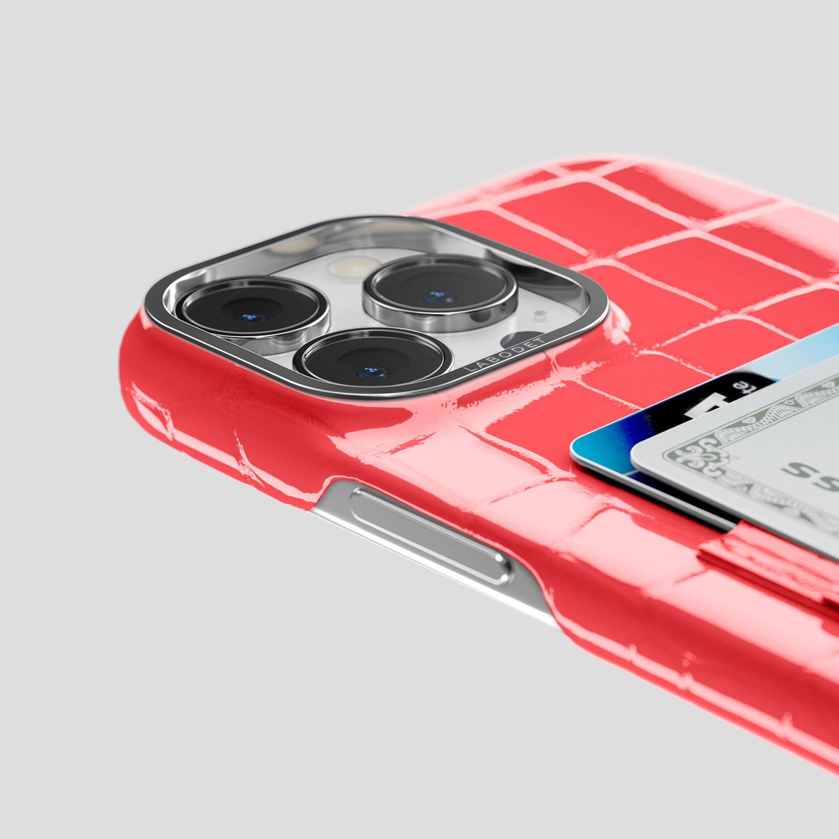 Papaya iPhone 14 Pro Max Classic Case Shiny Alligator with Steel Metal -5 | Papaya-Steel