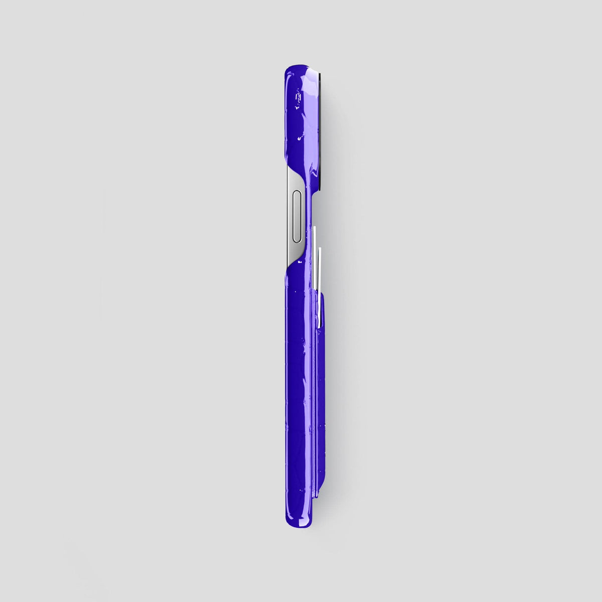 Royal Blue iPhone 14 Pro Max Classic Case Shiny Alligator with Black Metal -3 | Royal-Blue-Black