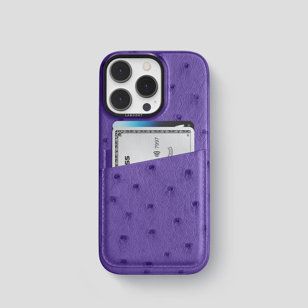 Double Card Case For iPhone 14 Pro In Ostrich