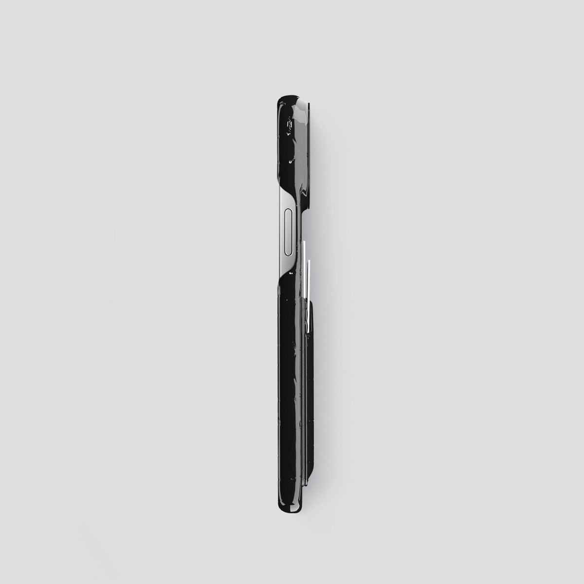 Black iPhone 14 Shiny Alligator with Black Metal -3 | Black-Black