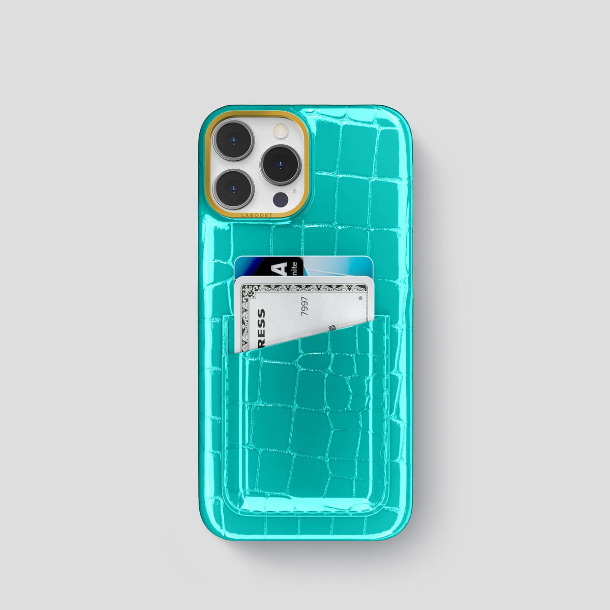 Mint iPhone 14 Shiny Alligator with Gold Metal -1 | Mint-Gold