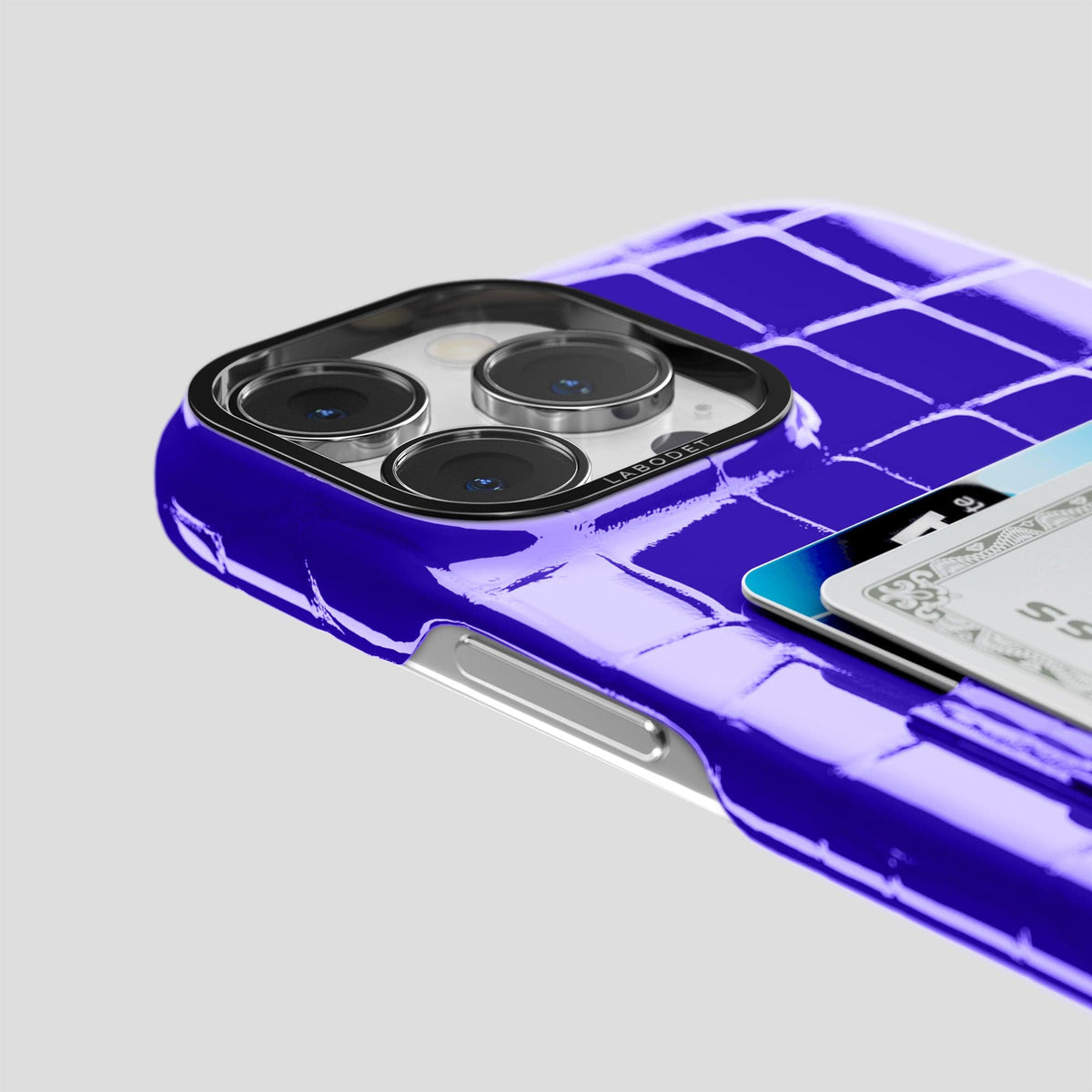 Royal Blue iPhone 14 Shiny Alligator with Black Metal -5 | Royal-Blue-Black