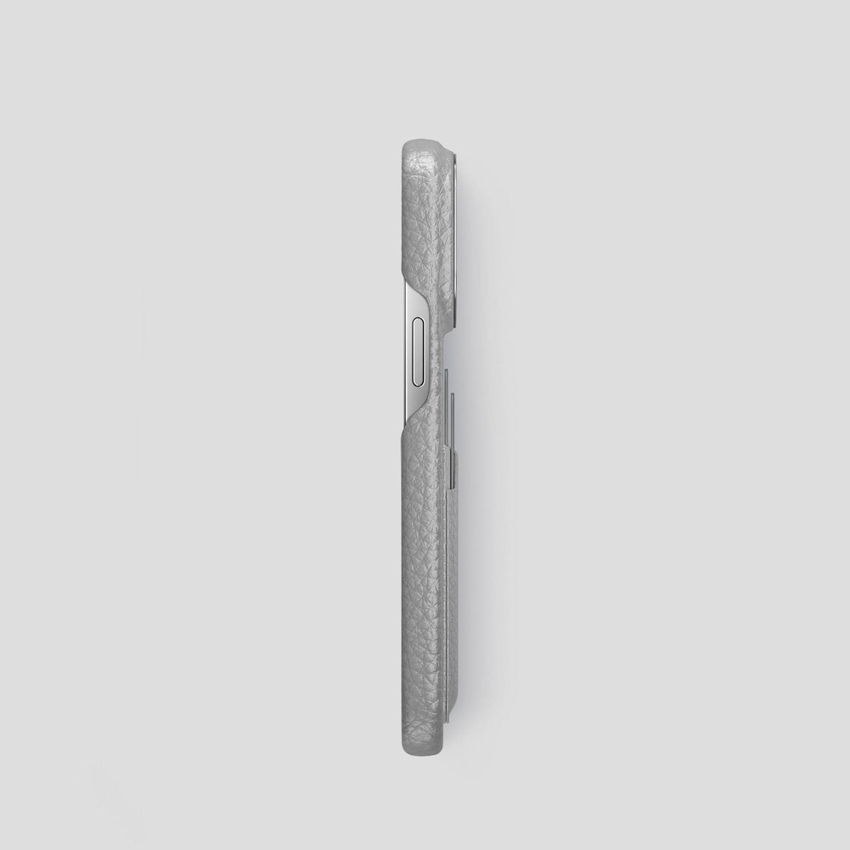 Nuage iPhone 15 Pro Card Case Calf with Steel Metal -3 | Nuage-Steel