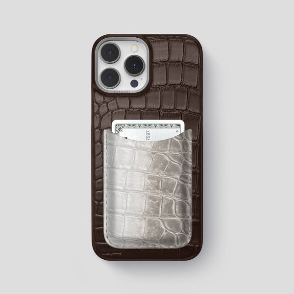 Card Case For iPhone 15 Pro Max In Alligator & Himalayan Crocodile