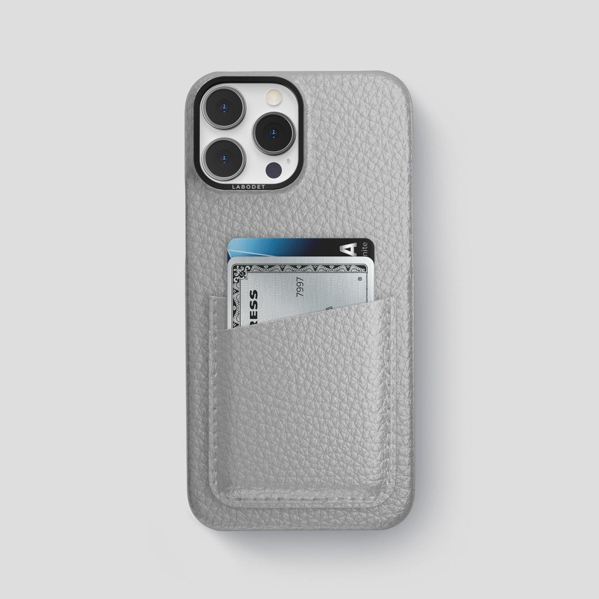 Nuage iPhone 15 Pro Max Card Case Calf with Black Metal -1 | Nuage-Black