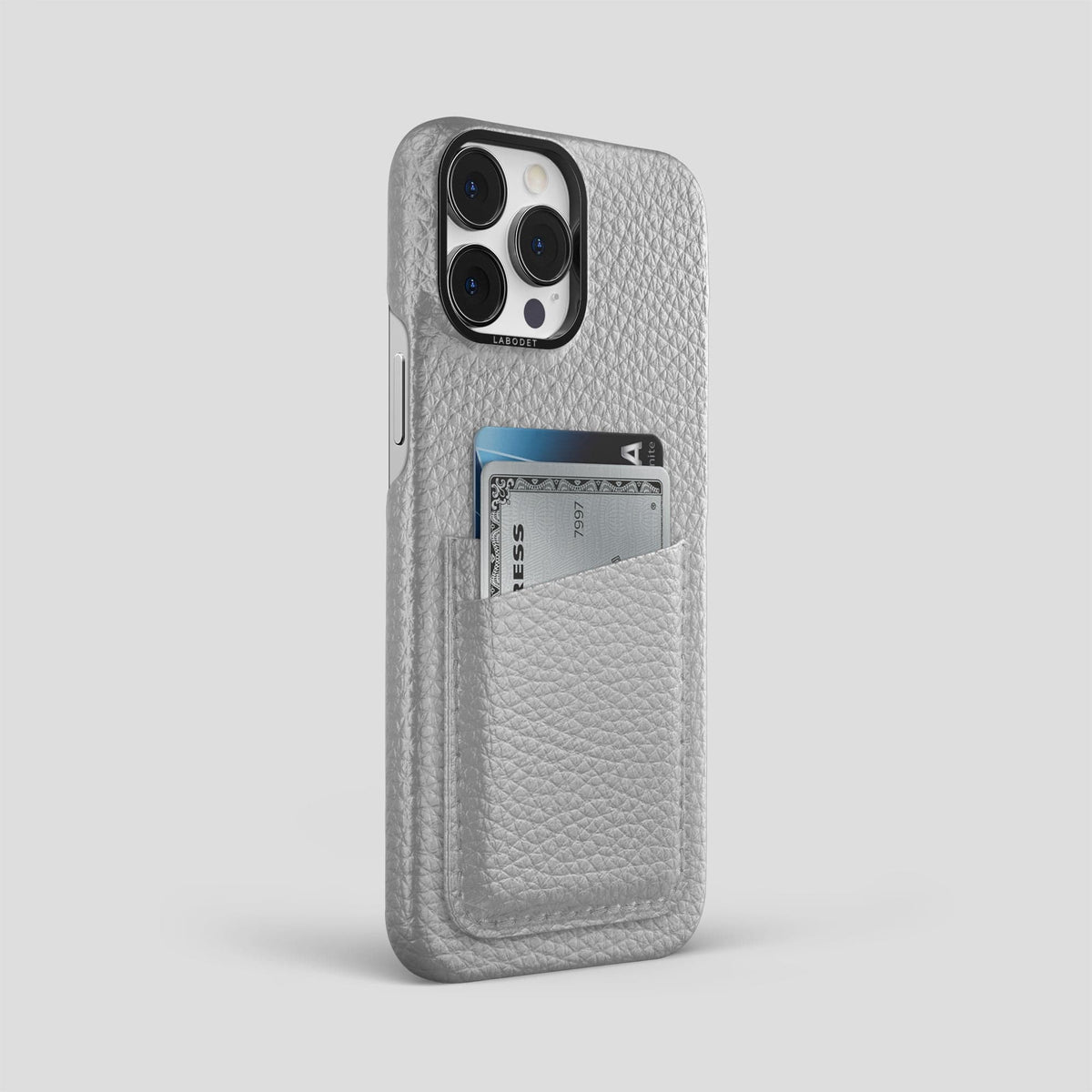 Nuage iPhone 15 Pro Max Card Case Calf with Black Metal -2 | Nuage-Black