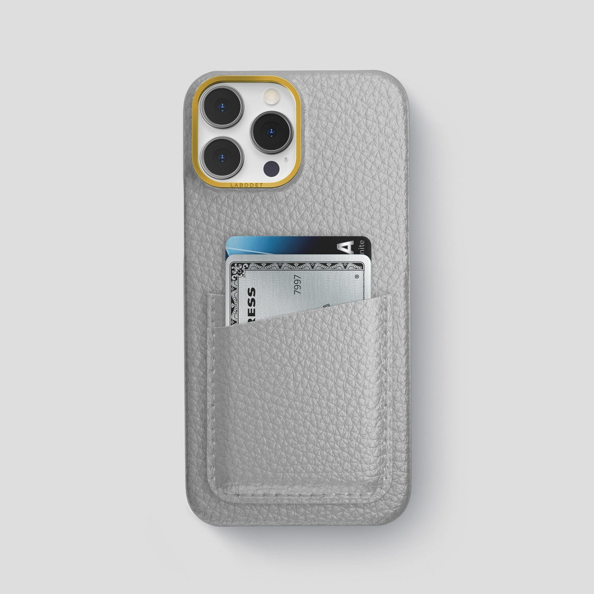 Nuage iPhone 15 Pro Max Card Case Calf with Gold Metal -1 | Nuage-Gold