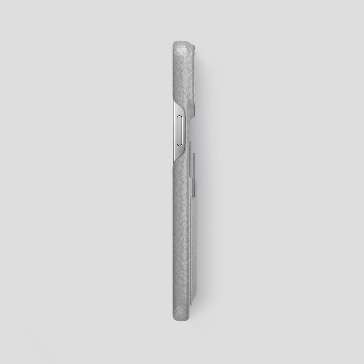 Nuage iPhone 15 Pro Max Card Case Calf with Steel Metal -3 | Nuage-Steel