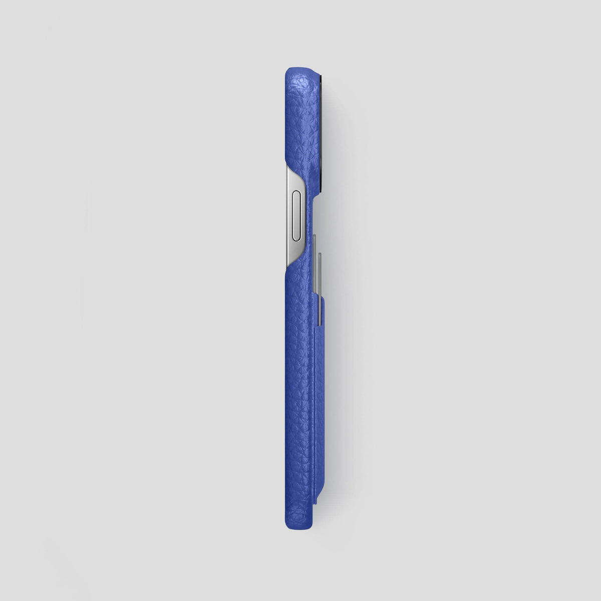 Royal Blue iPhone 15 Pro Max Card Case Calf with Black Metal -3 | Royal-Blue-Black