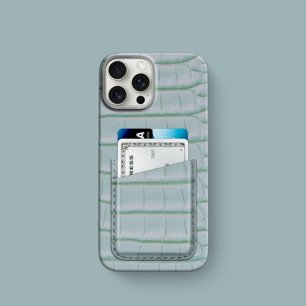 Double Card Case 1/1 Mint Gum For iPhone 16 Pro In Alligator