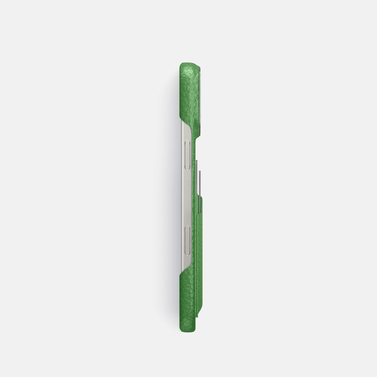 Herb iPhone 16 Pro Card Case Calf with Steel Metal -3 | Herb-Steel