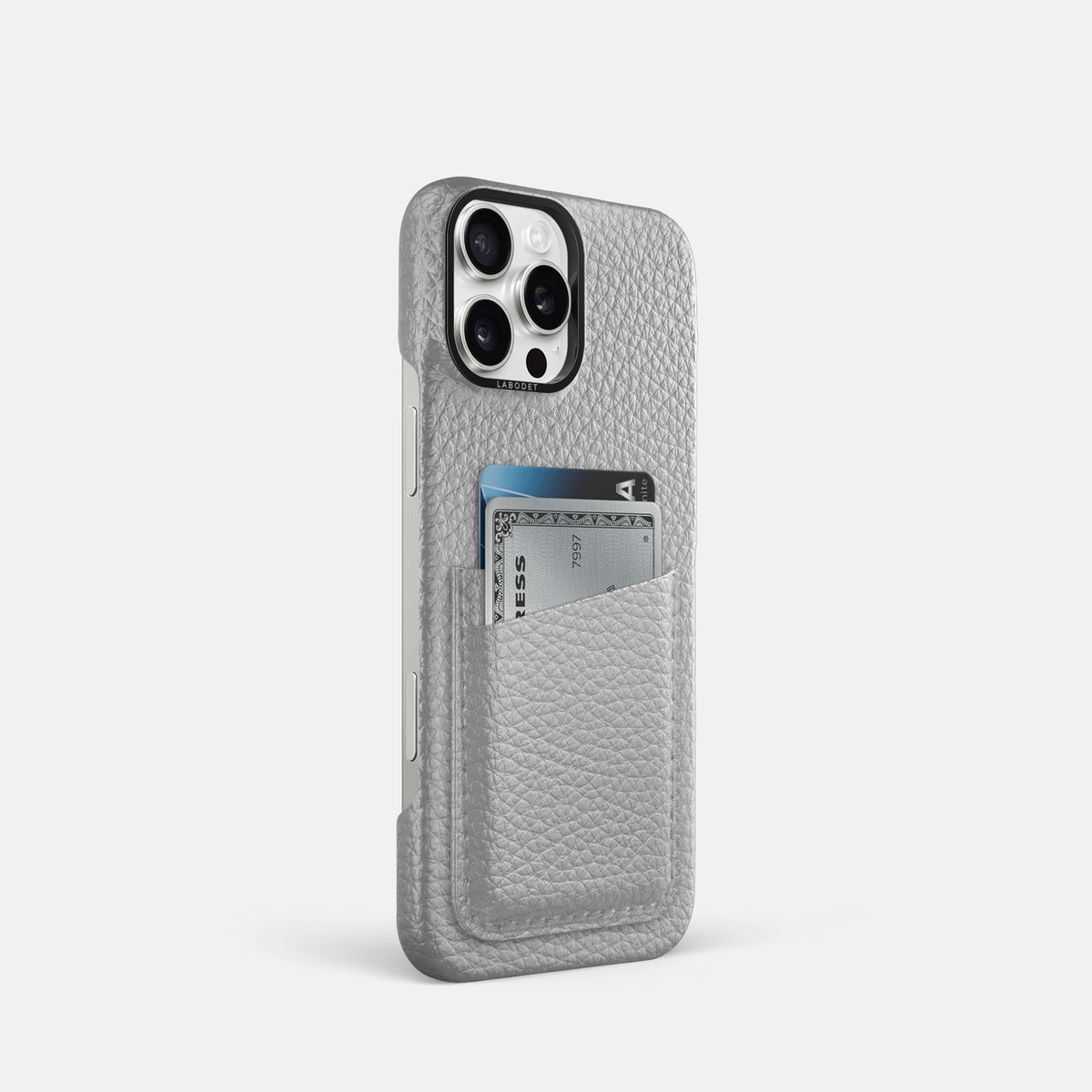 Nuage iPhone 16 Pro Card Case Calf with Black Metal -2 | Nuage-Black