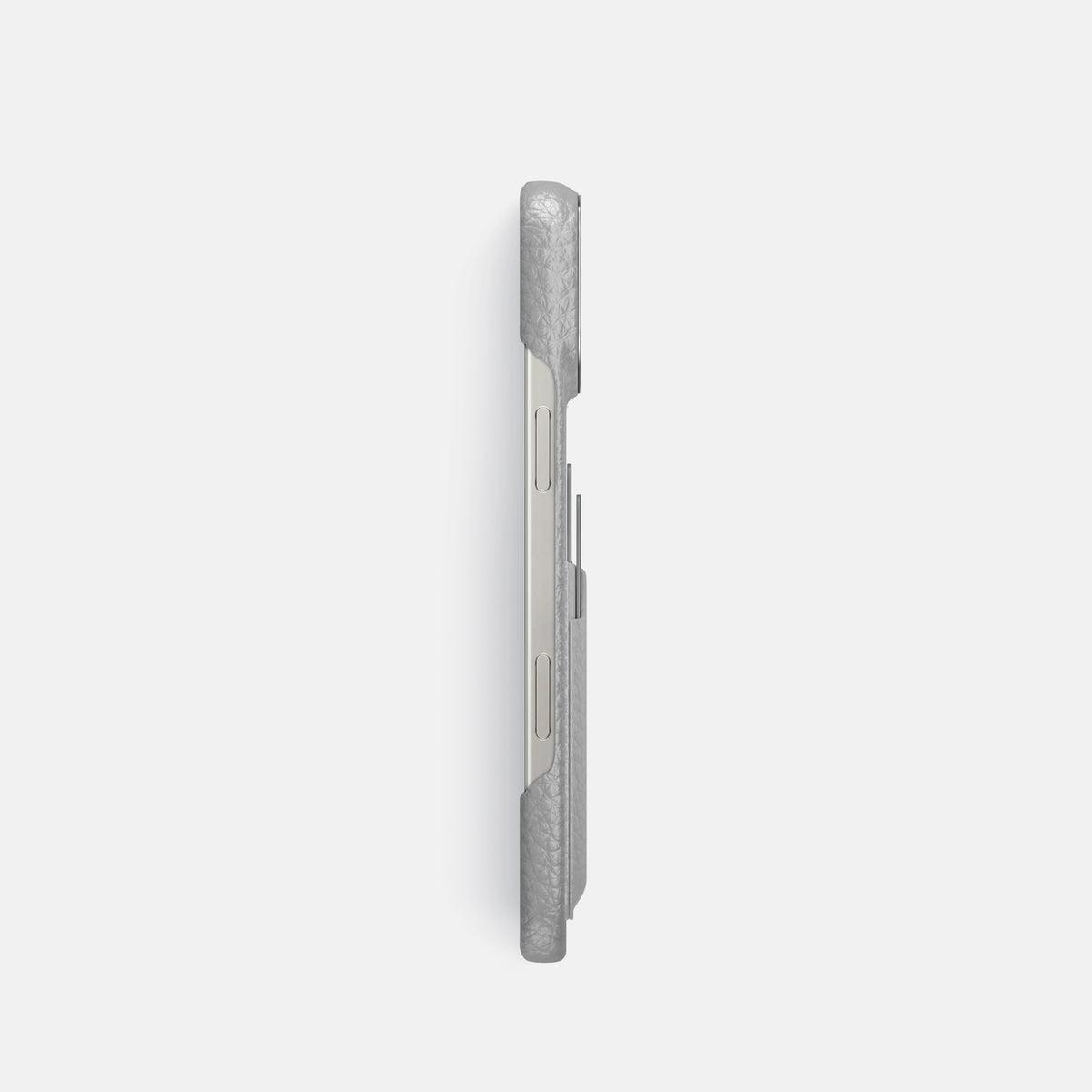 Nuage iPhone 16 Pro Card Case Calf with Steel Metal -3 | Nuage-Steel