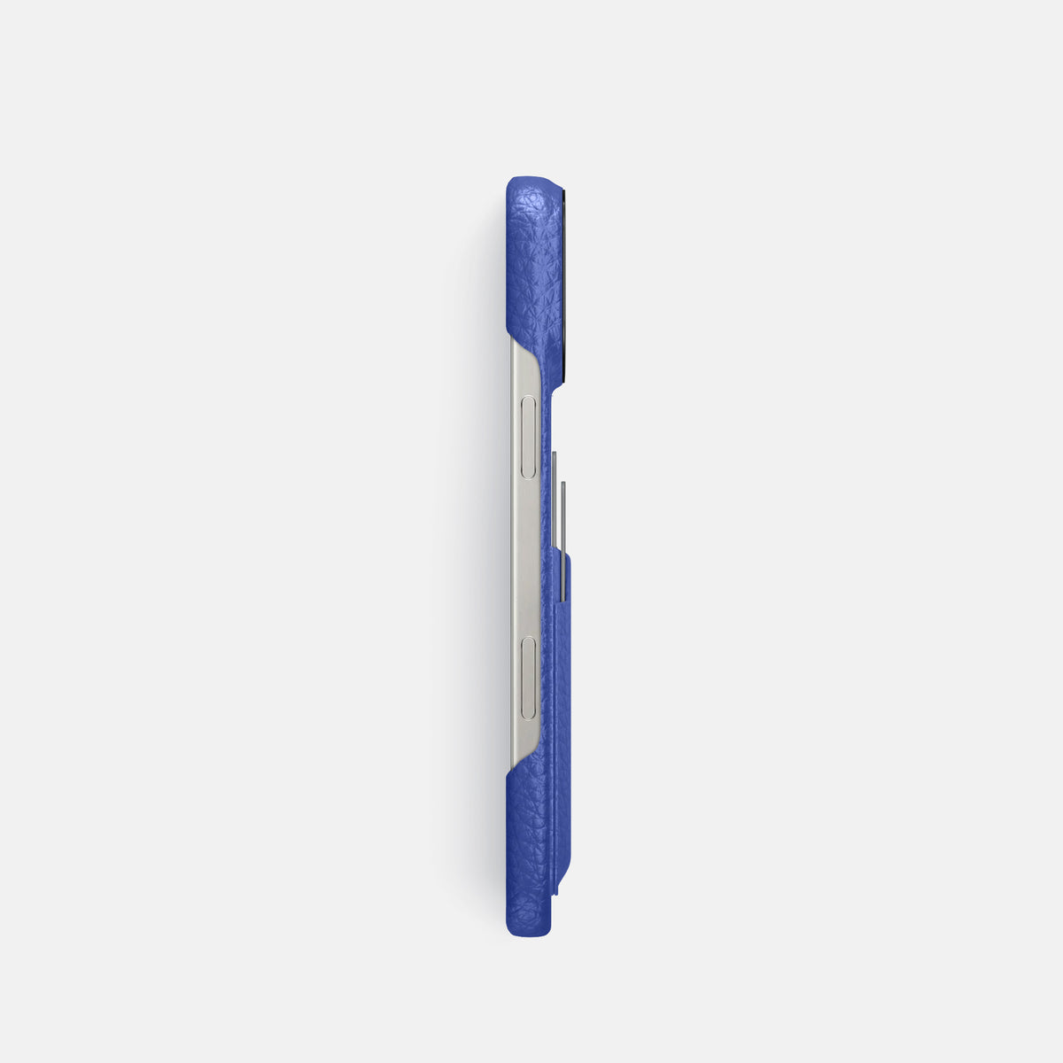 Royal Blue iPhone 16 Pro Card Case Calf with Black Metal -3 | Royal-Blue-Black