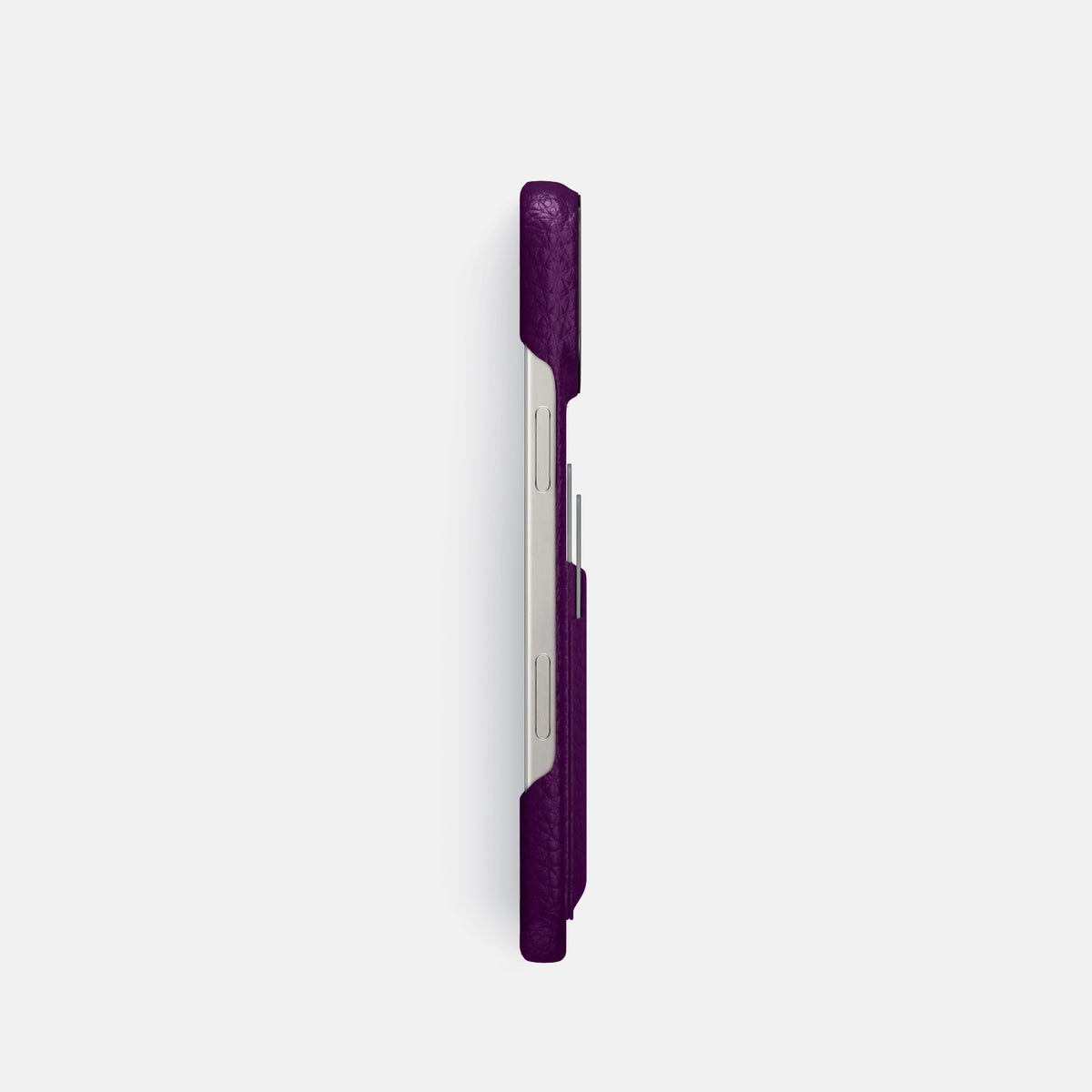 Violet iPhone 16 Pro Card Case Calf with Black Metal -3 | Violet-Black