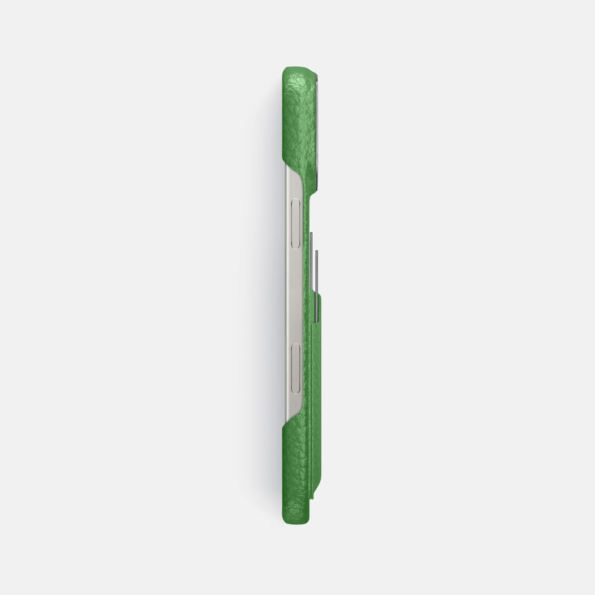 Herb iPhone 16 Pro Max Card Case Calf with Steel Metal -3 | Herb-Steel