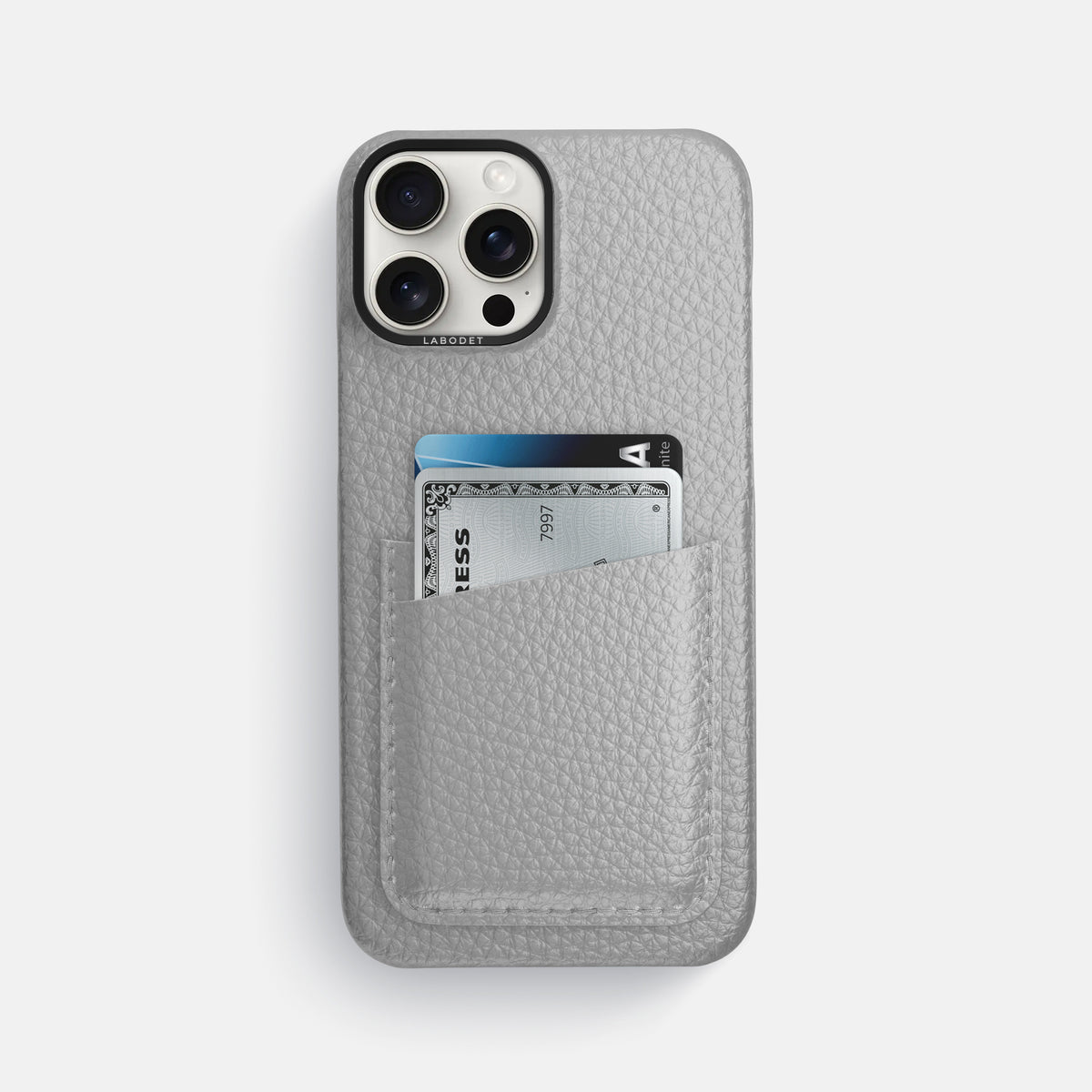 Nuage iPhone 16 Pro Max Card Case Calf with Black Metal -1 | Nuage-Black