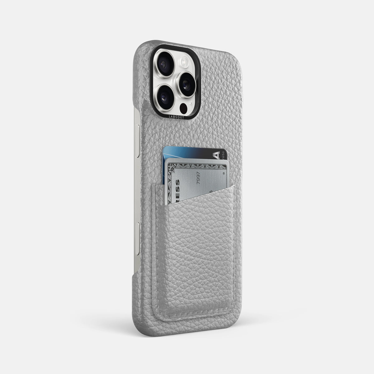 Nuage iPhone 16 Pro Max Card Case Calf with Black Metal -2 | Nuage-Black