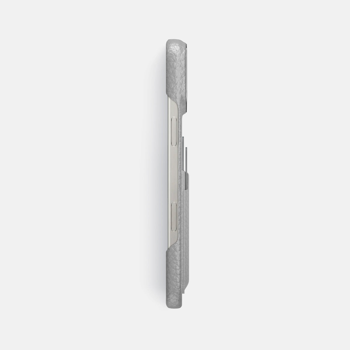 Nuage iPhone 16 Pro Max Card Case Calf with Steel Metal -3 | Nuage-Steel