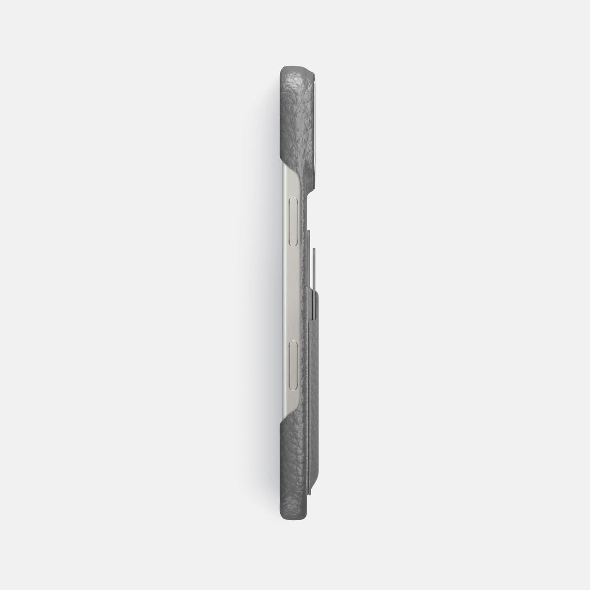 Souris iPhone 16 Pro Max Card Case Calf with Steel Metal -3 | Souris-Steel