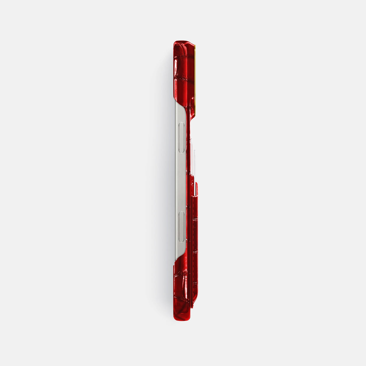 Burgundy iPhone 16 Pro Max Card Case Patina Alligator with Gold Metal -3 | Burgundy-Gold