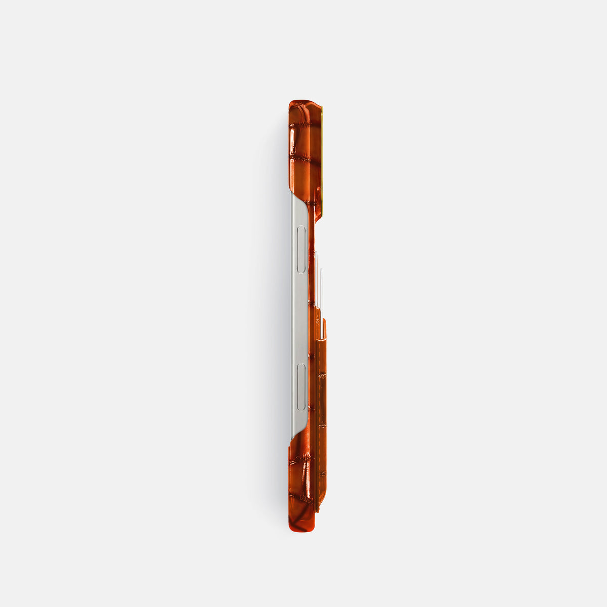 Clay-Court iPhone 16 Pro Card Case Patina Alligator with Gold Metal -3 | Clay-Court-Gold
