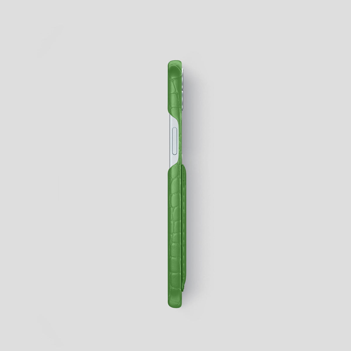 Apple-Green iPhone 15 Slim Card Case Alligator -3 | Apple-Green