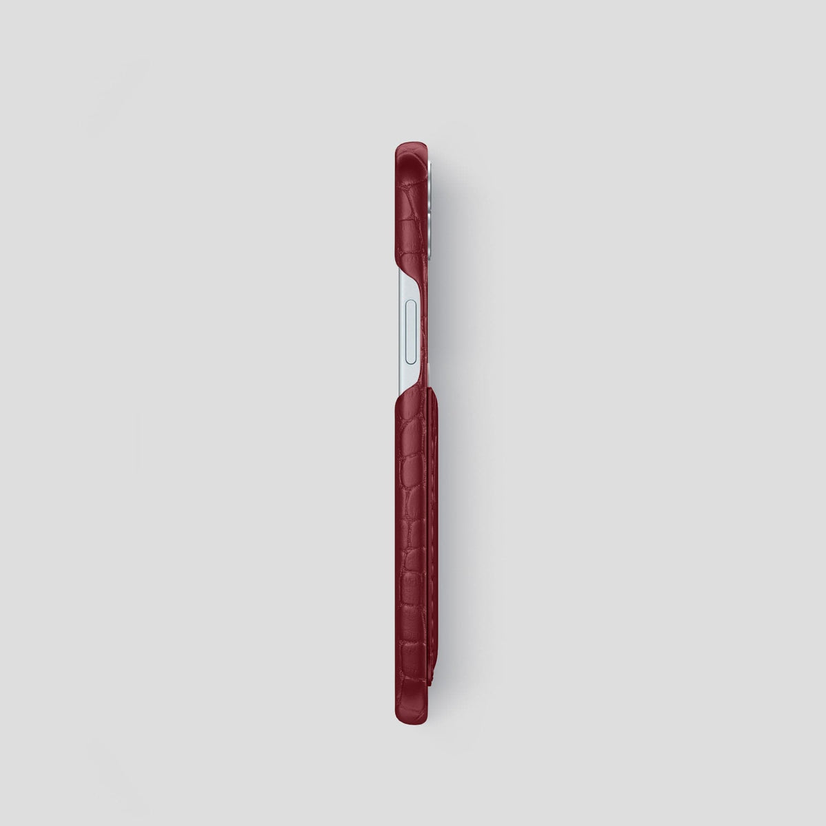 Burgundy iPhone 15 Slim Card Case Alligator -3 | Burgundy
