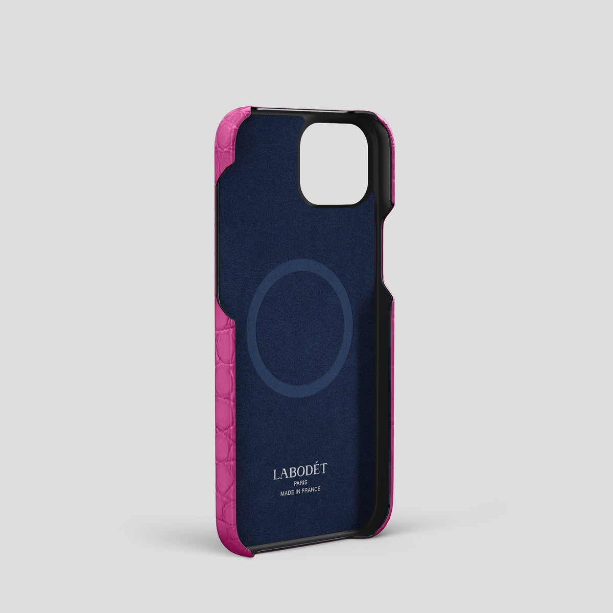 Fuchsia iPhone 15 Slim Card Case Alligator -4 | Fuchsia