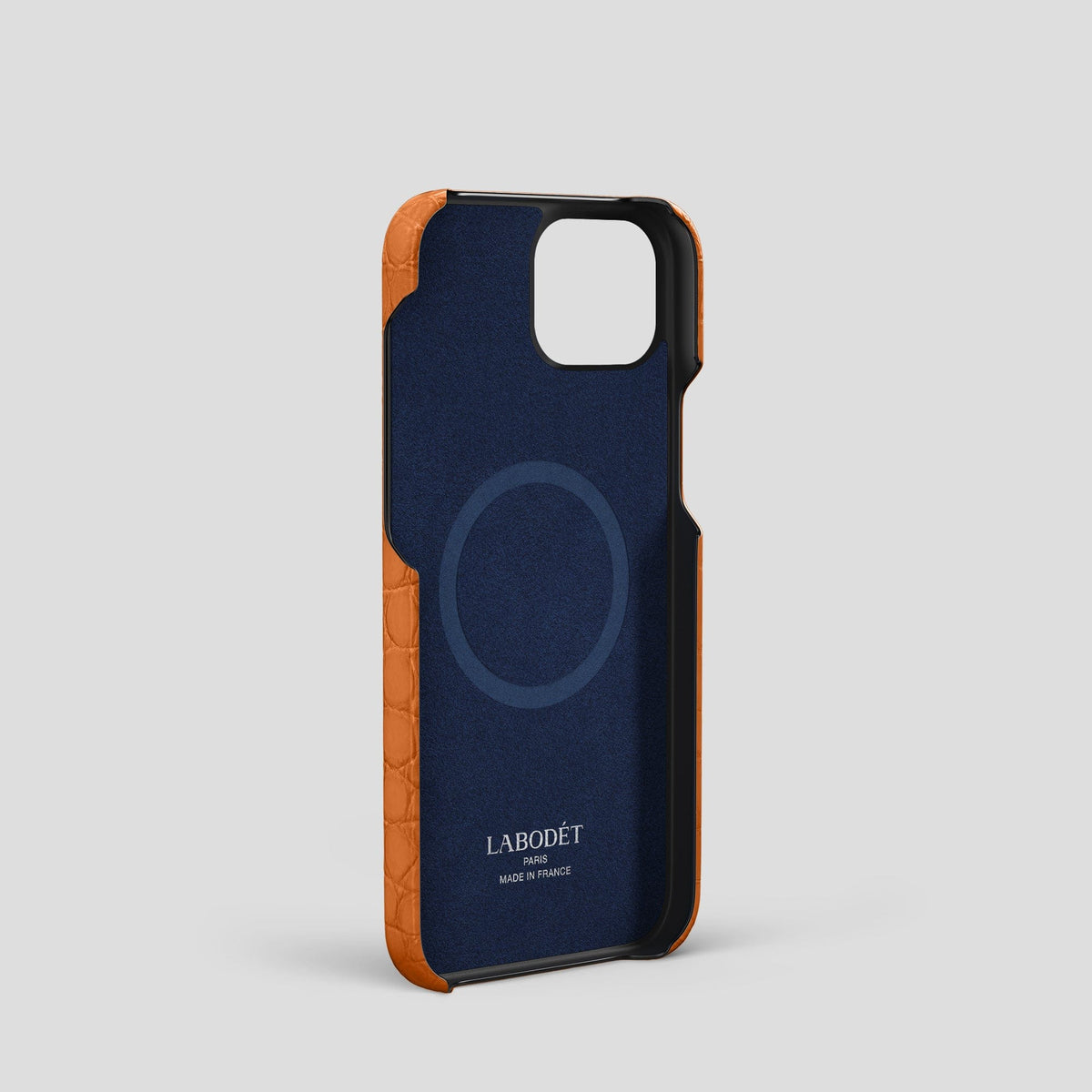 Orange iPhone 15 Slim Card Case Alligator -4 | Orange