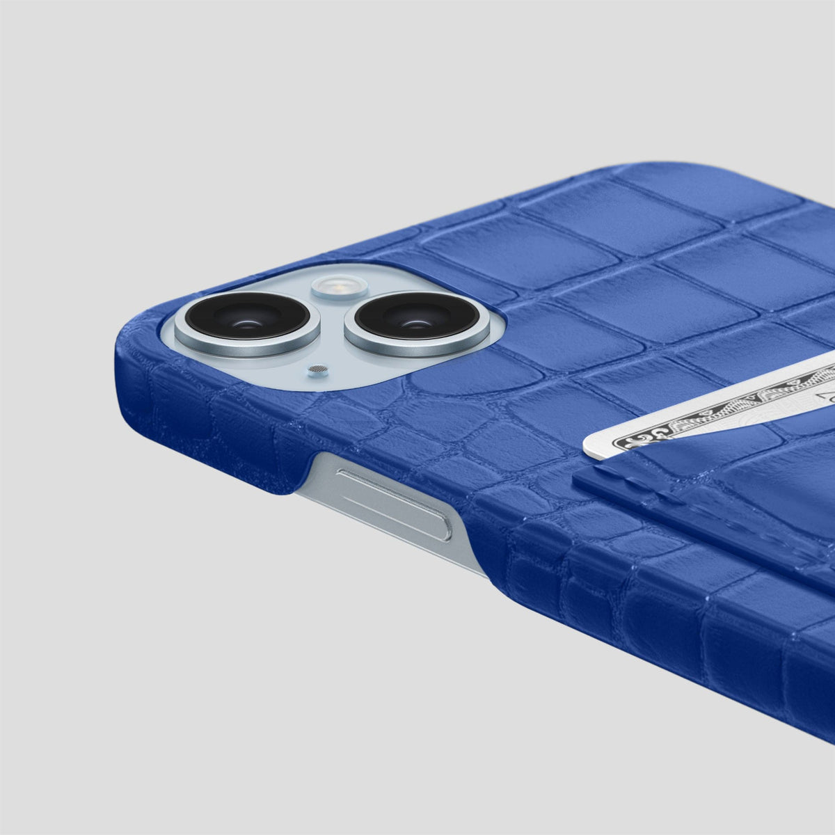 Royal Blue iPhone 15 Slim Card Case Alligator -5 | Royal-Blue