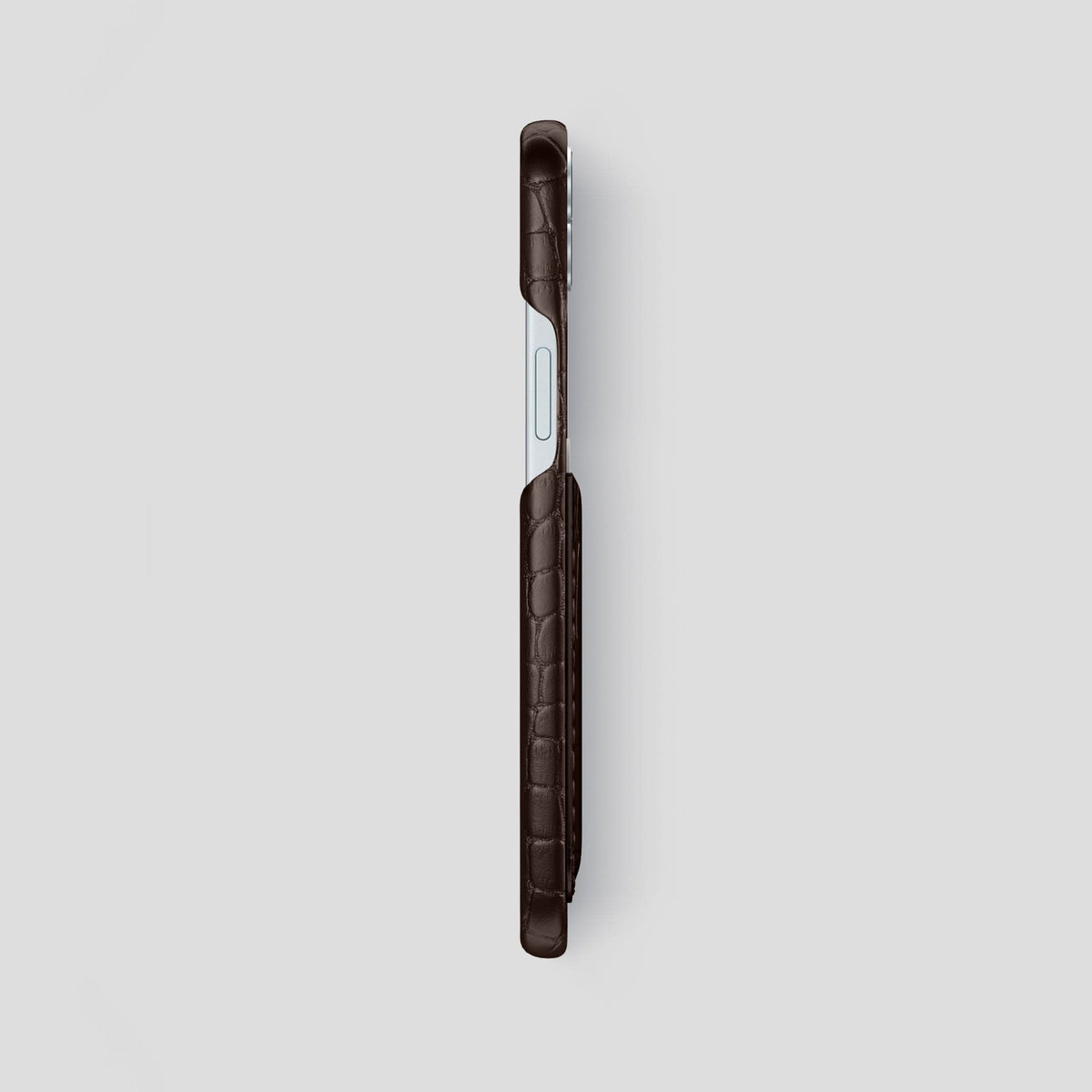 Dark Brown iPhone 15 Plus Slim Card Case Alligator -3 | Dark-Brown