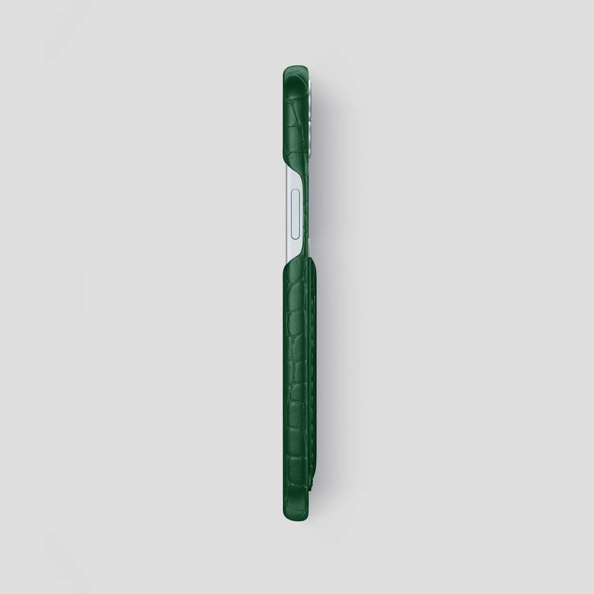 Forest-Green iPhone 15 Plus Slim Card Case Alligator -3 | Forest-Green