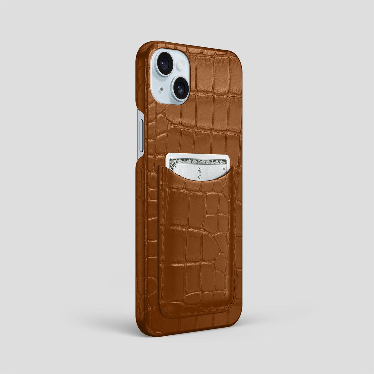 Honey iPhone 15 Plus Slim Card Case Alligator -2 | Honey