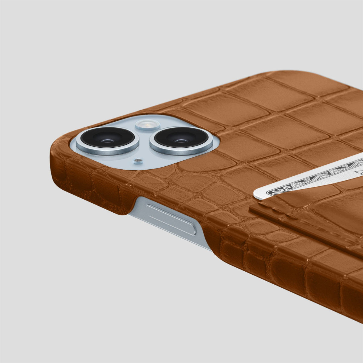 Honey iPhone 15 Plus Slim Card Case Alligator -5 | Honey