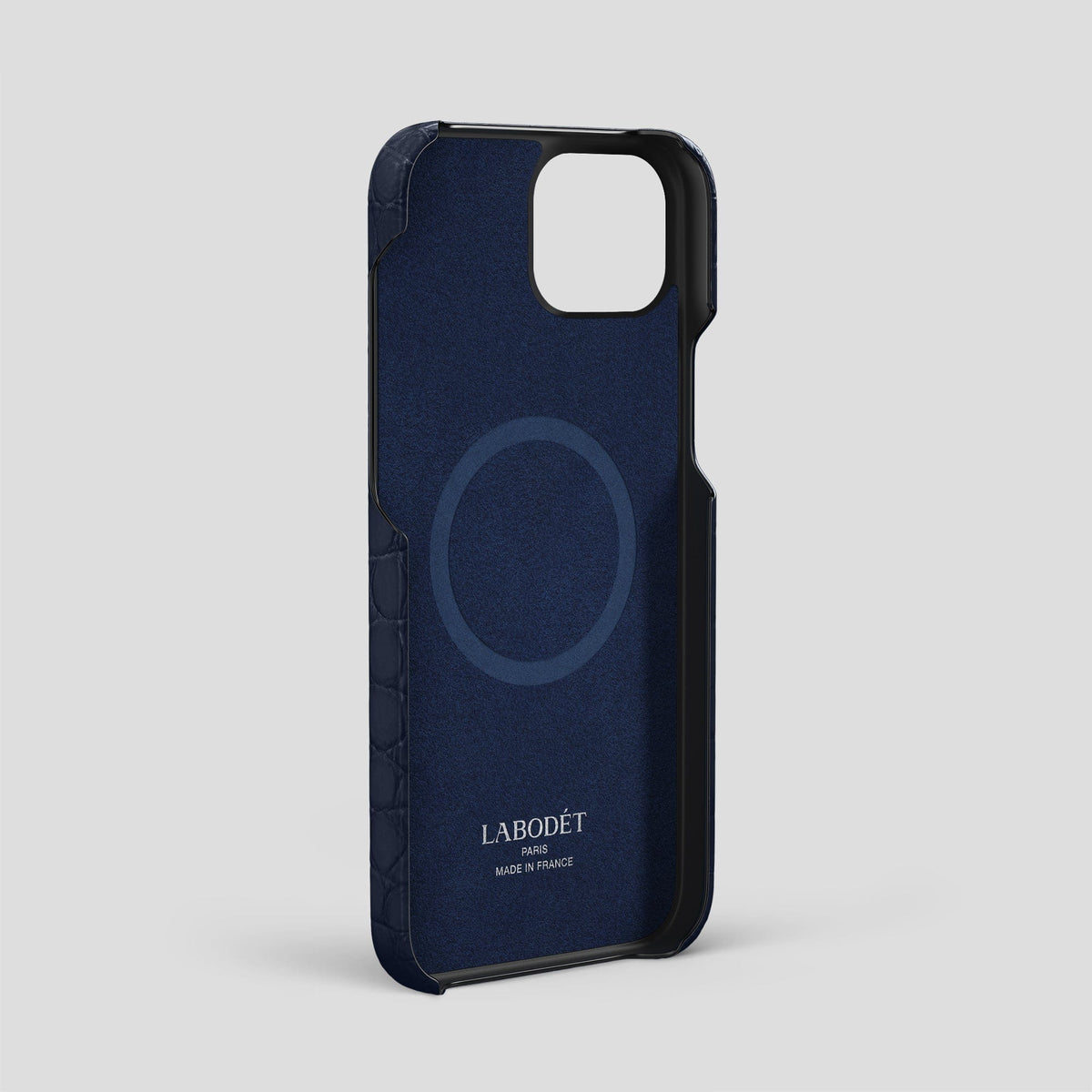 Navy Blue iPhone 15 Plus Slim Card Case Alligator -4 | Navy-Blue