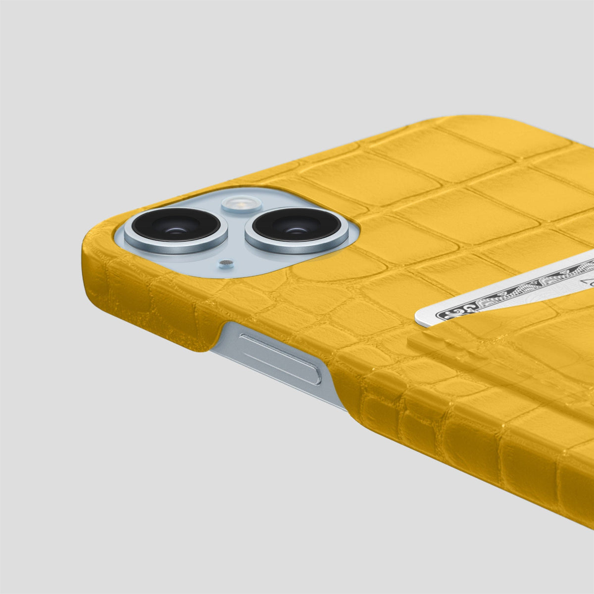 Yellow iPhone 15 Plus Slim Card Case Alligator -5 | Yellow